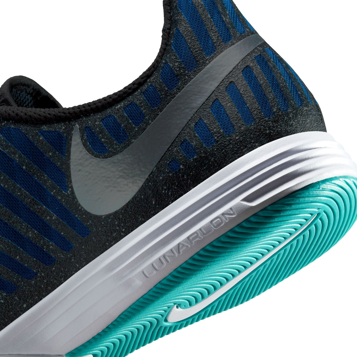 Nike Lunargato II IN Indoor Soccer Shoes- Metallic Silver/Black/Neptune Blue