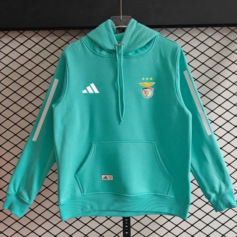Adidas SL Benfica Men’s Pullover Hoodie, Benfica Football Fan Sweatshirt, Turquoise