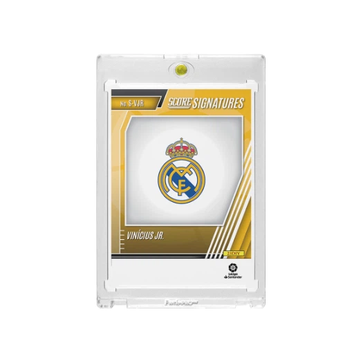 Vinícius Jr Real Madrid Score Signatures Printed‑Signature Collectible Card, La Liga Fan‑Made Card with Magnetic One‑Touch Holder
